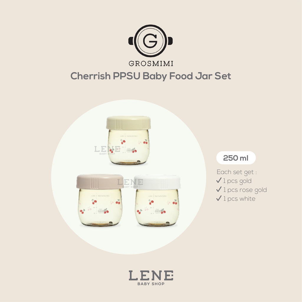 Grosmimi Cherrish PPSU Baby Food Jar Set