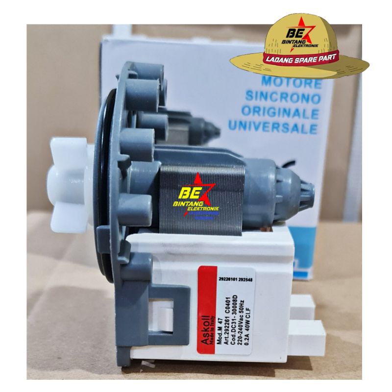 MOTOR DRAIN PUMP MESIN CUCI 1 TABUNG MODEL BAUT DRAINAGE PUMP Front Loading Bulat LG