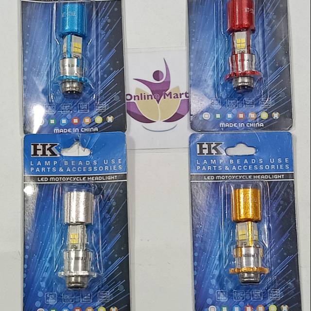 Lampu depan Bebek-Matic LED 3 sisi H6 AC DC