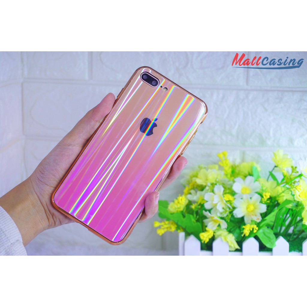 MallCasing - Apple iPhone 6G+ | 7G+ | 8G+ | XS Gradient Aurora Glass Soft Case