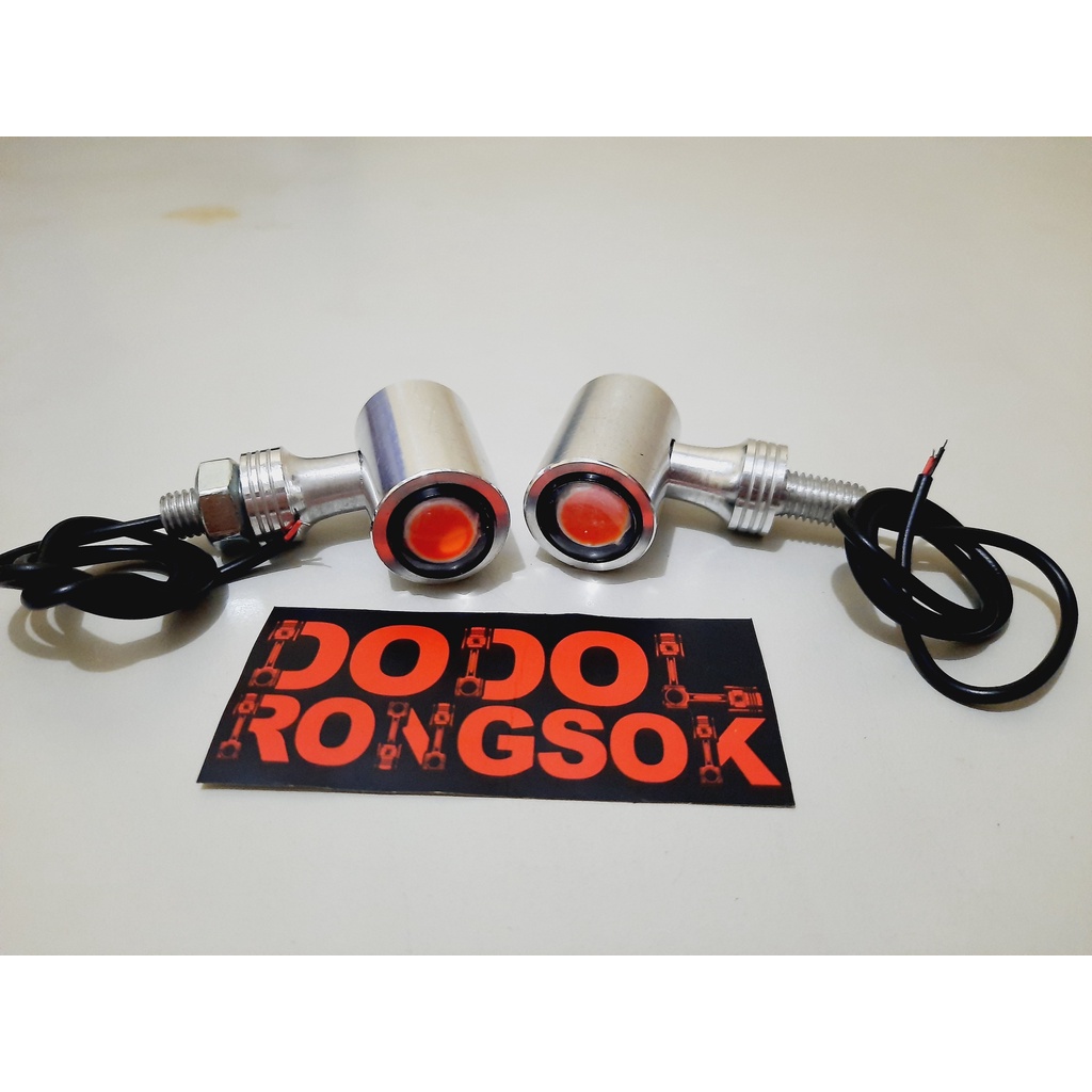 Lampu Sen Motor CB Model Led Almunium Aloy Palu Bulet