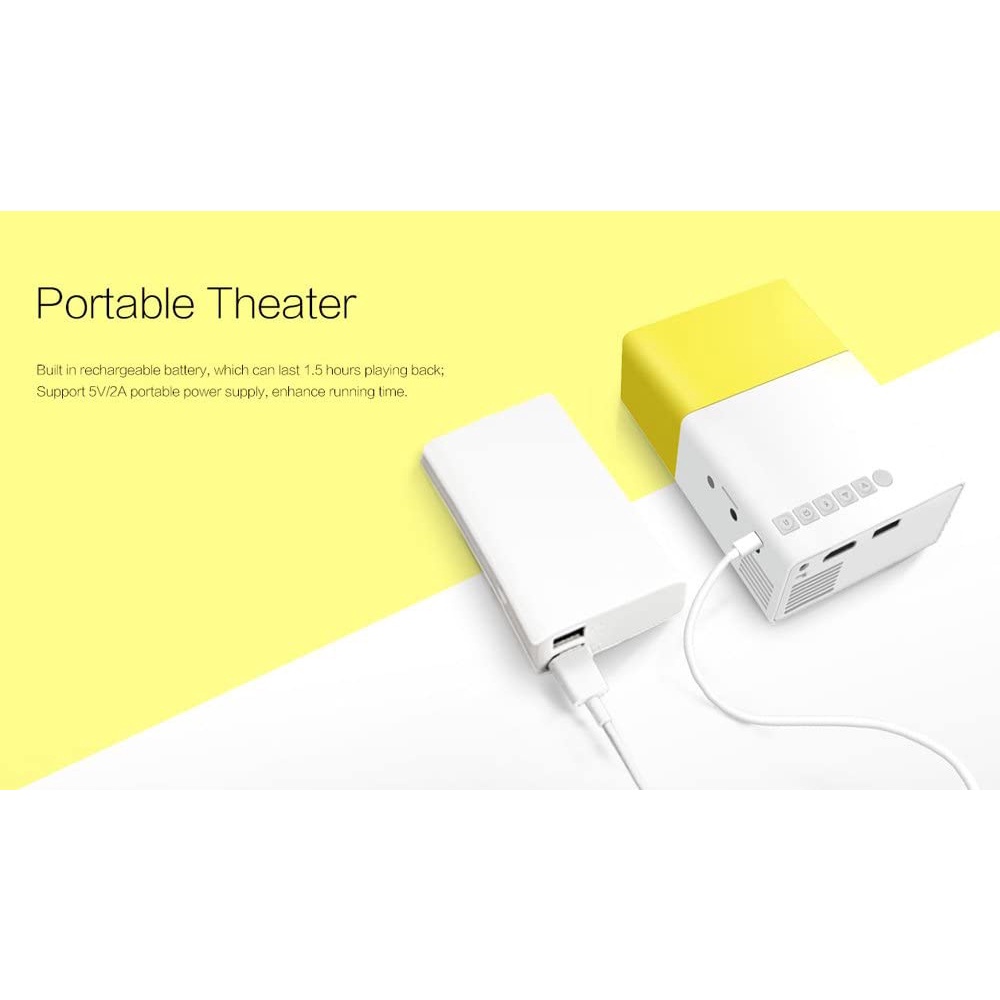 MINI PROYEKTOR LED MINI HOME PORTABLE PROJECTOR YG-300 RECHARGEABLE HOME PROJECTOR BR76