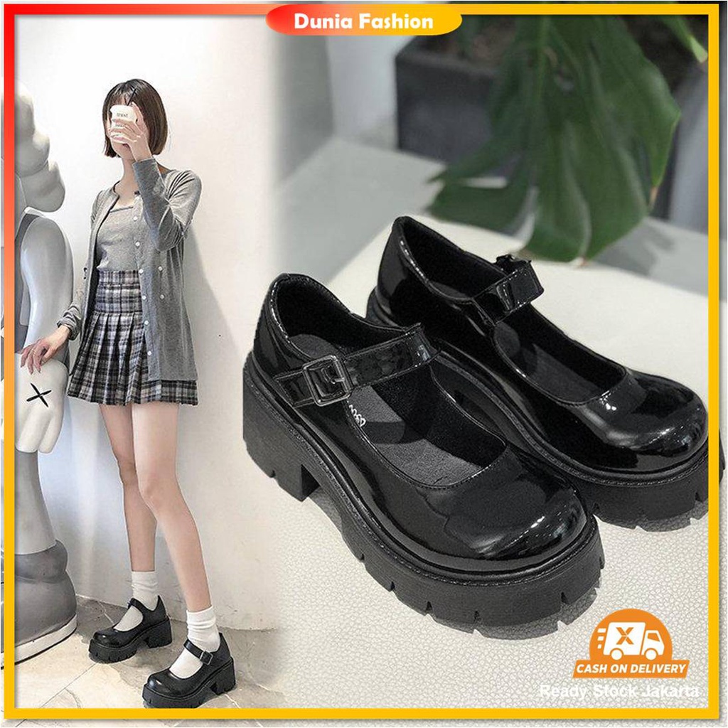 [DUNIA FASHION] Sepatu Docmart / Sepatu Loafers Wanita / Sepatu Wanita Mary Janes Import Premium Quality DF 531