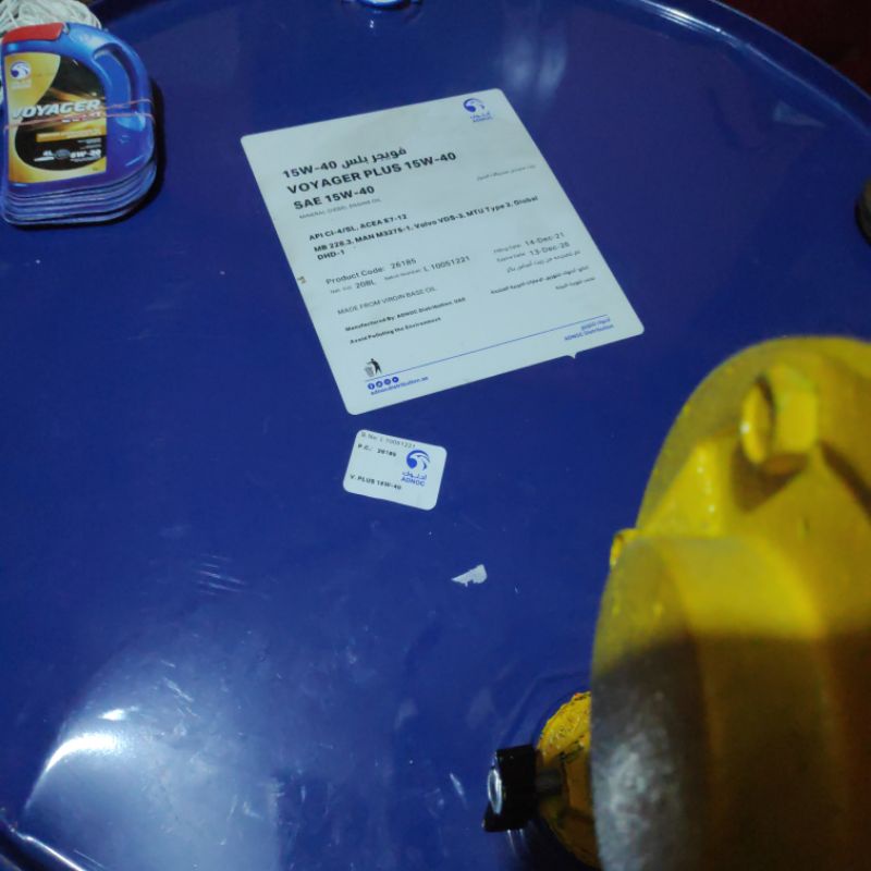 Adnoc Voyager Plus 15W40 API CI-4/SL Repack dari drum