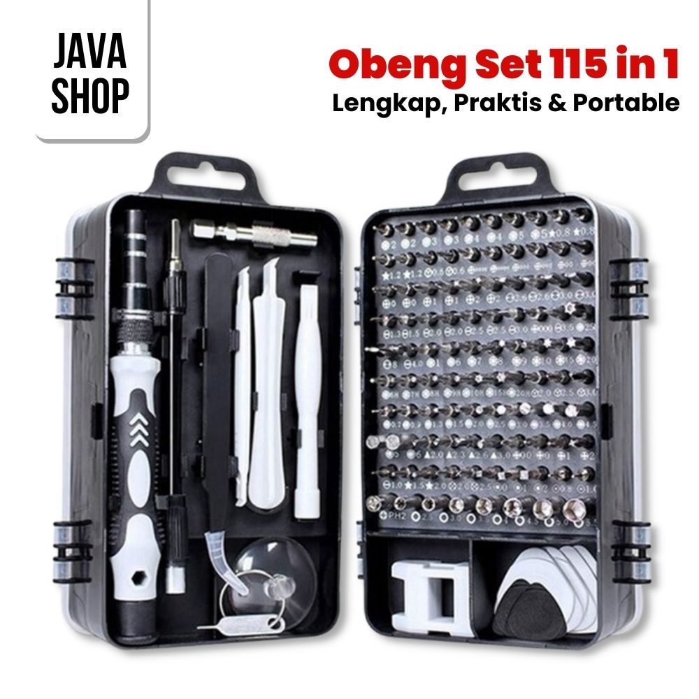 JAVASHOP Obeng Set 115 in 1 Reparasi Hp Laptop Komputer Smartphone