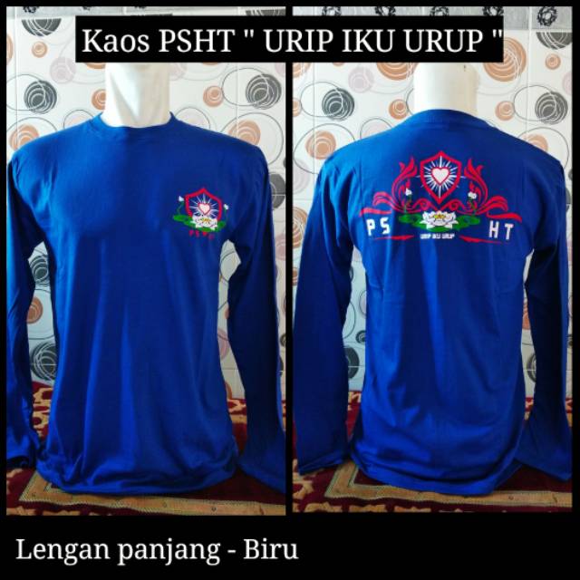Kaos PSHT SH Terate URIP IKU URUP lengan panjang biru