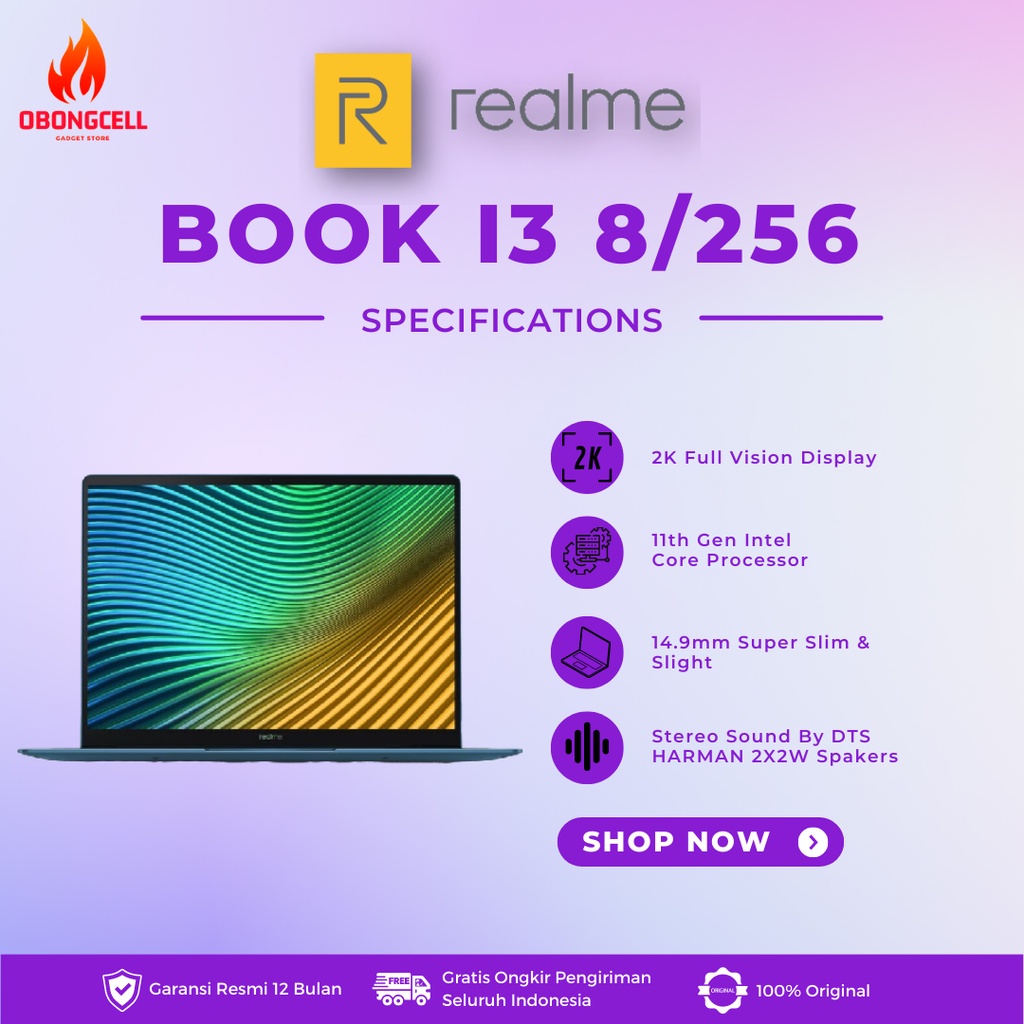 REALME BOOK I3 8/256GB GARANSI RESMI