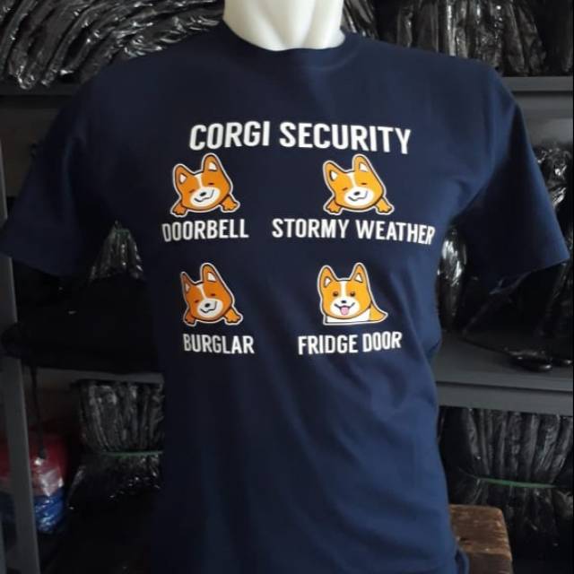 KAOS COMBED 30S CORGI SECURITY BAJU TSHIRT DOG