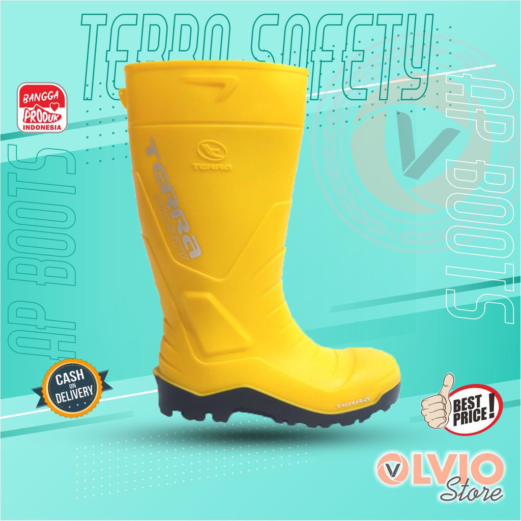 AP TERRA SAFETY YELLOW S4 39-43 YELLOW - SEPATU BOOT SAFETY KARET - AP BOOTS