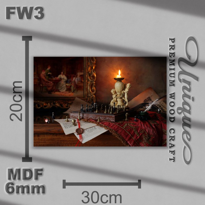 Wooden Decor Chess Photograph - Dekorasi Dinding Rumah Kamar MDF FW