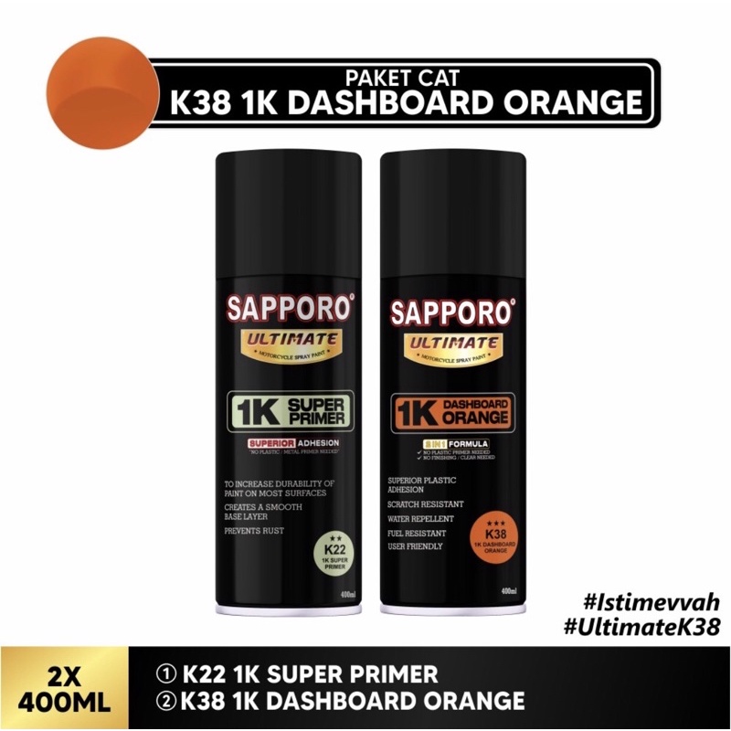 Paket Sapporo Ultimate K38 Dashboard Orange 1k 400 ml