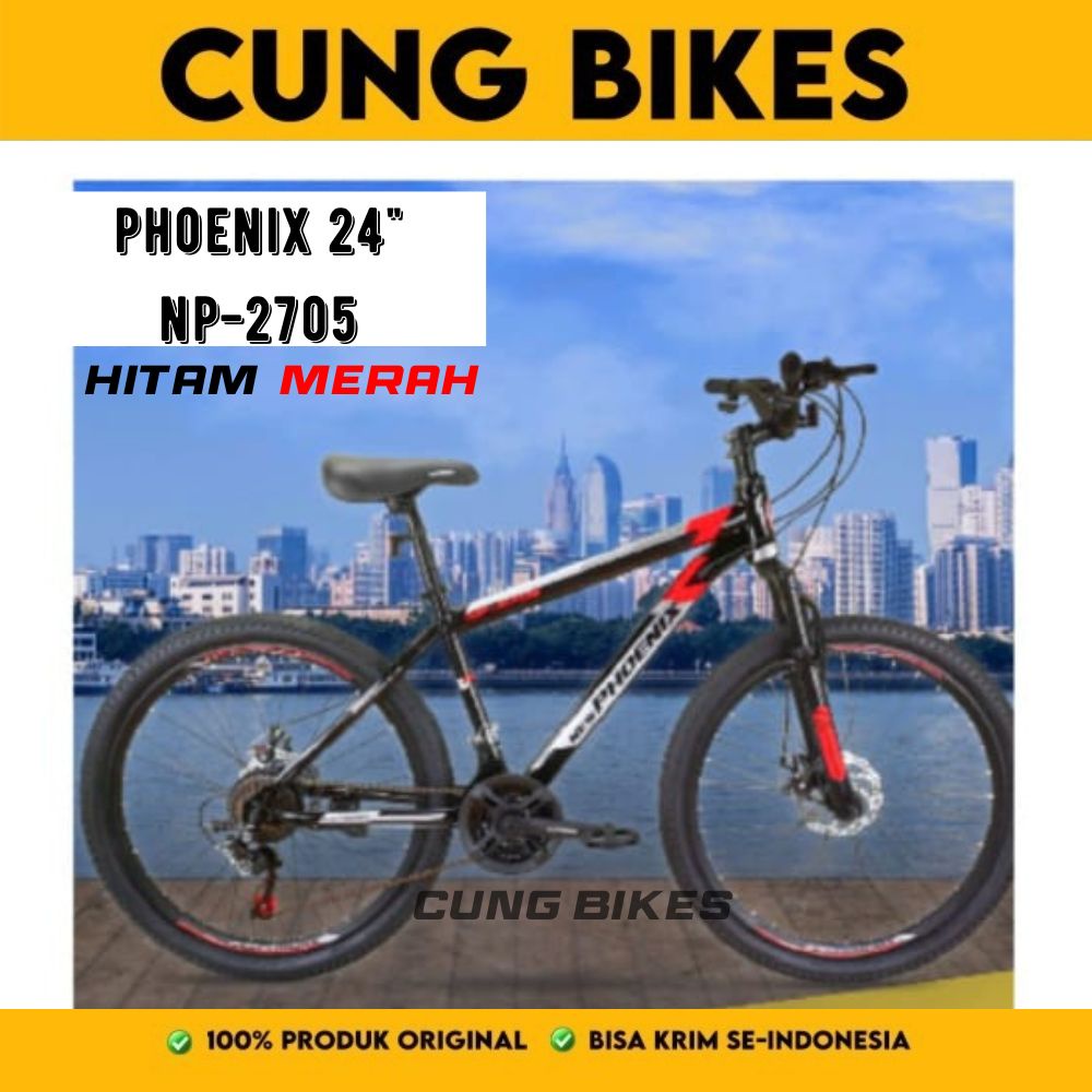 Sepeda Gunung Phoenix 24 &amp; 26 Inch NP-2705 - 2706 Disc Brake depan Belakang