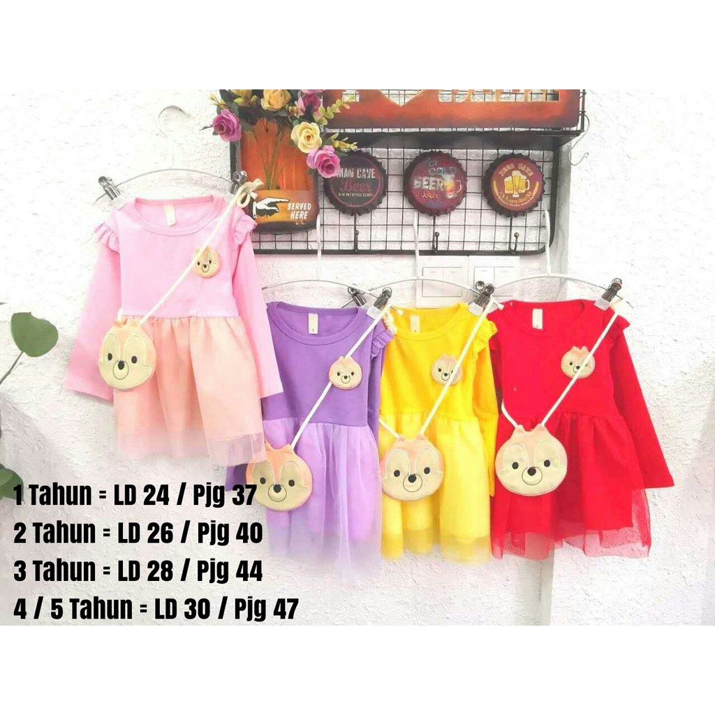 Dress Tutu Anak Perempuan Import Usia 6 Bulan - 3 Tahun / Pakaian Anak / Distro Anak bahan melar R63