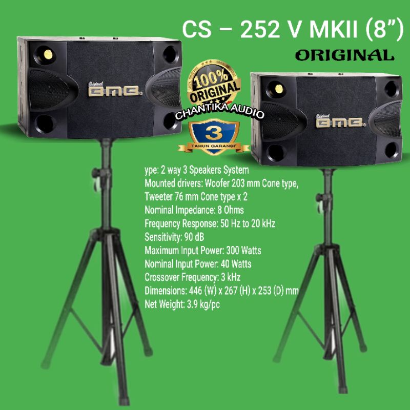 speaker 8 inch bmb speaker bmb 8 inch tambah stand speker BMB CS 255 V
