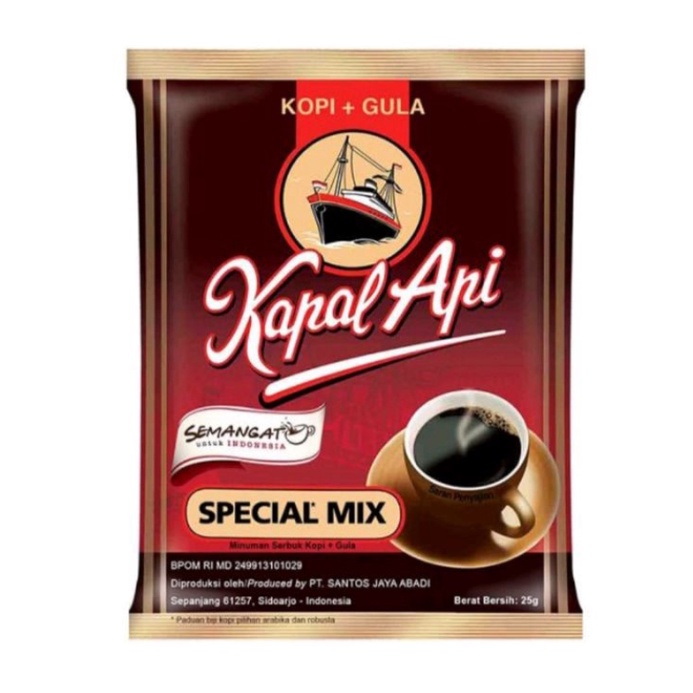 KOPI KAPAL API PLUS GULA / 1 SACHET