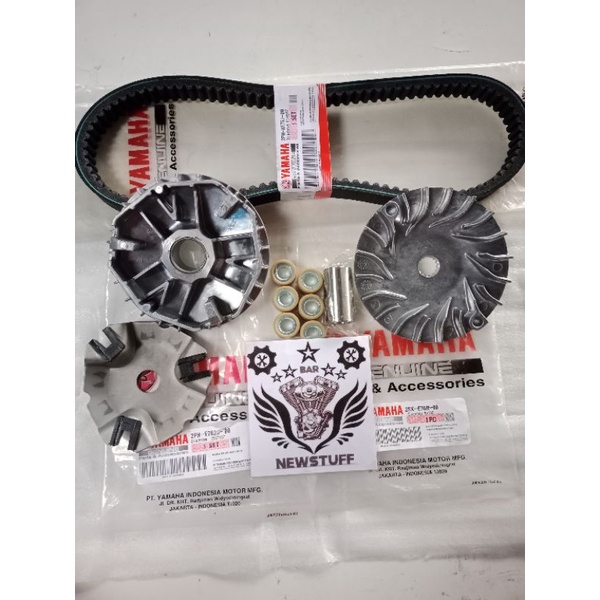 PAKETAN CVT YAMAHA VBELAT+RUMAH ROLLER SET MIO M3/MIO Z/MIO 125 ORI
