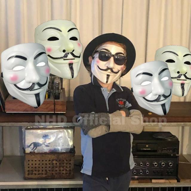 TOPENG ANONYMOUS - V VENDETTA MASK OCCUPY ANONYMOUS COSPLAY