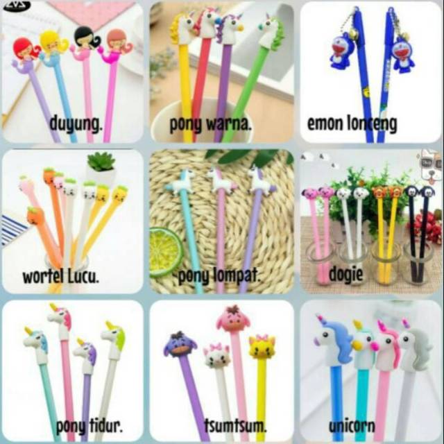 

Pen gel lucu, free refill