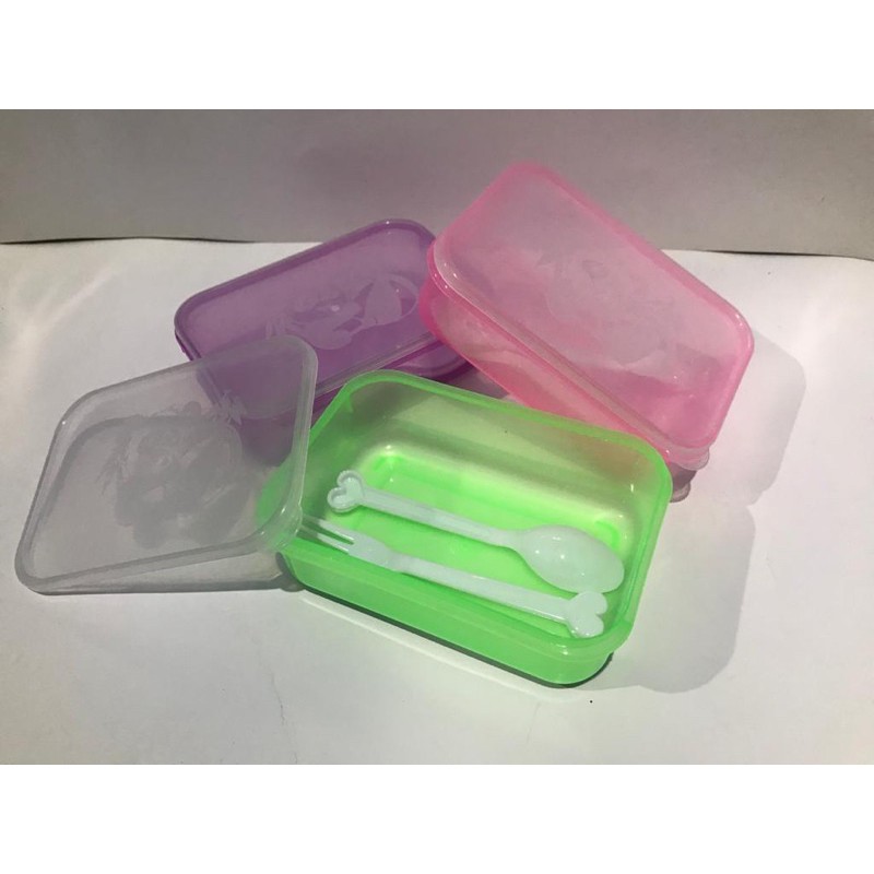 TEMPAT MAKAN SENDOK/ Tempat makan plastik/  Ompreng murah/ Ompreng anak/ Souvenir MURAH/ Ompreng set