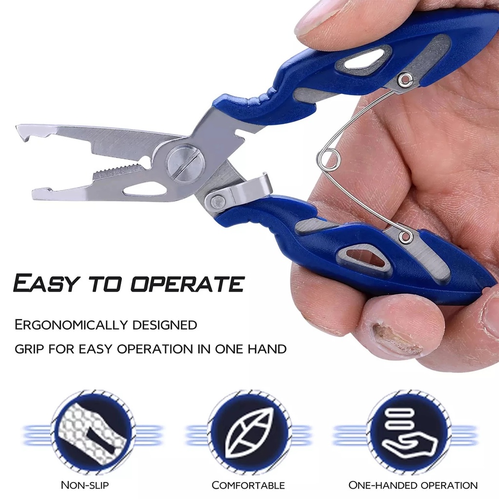 [Multi-Function Stainless Steel Curved Nose Fishing Pliers][ Lure Line Cutter Extracting  Mini Fish  Hook Remover][Outdoor Portable Easy Fishing Carrying  Tackle  Pliers]