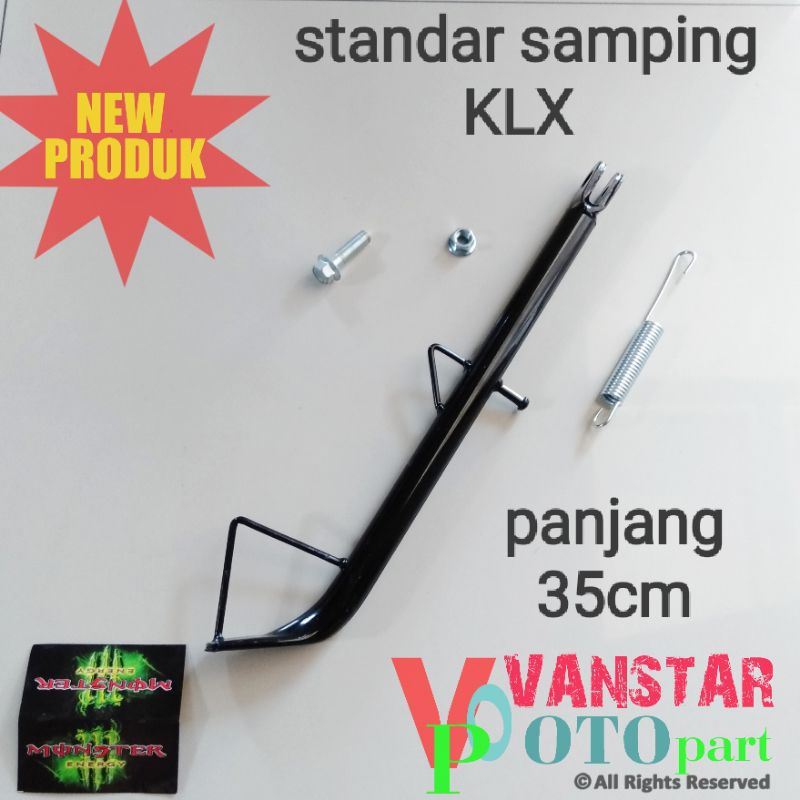 standar samping KLX panjang 35cm 35 cm bahan tebal warna hitam