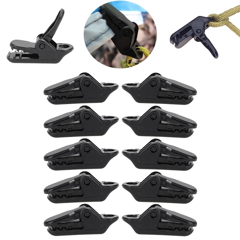 12pcs Klip Buaya Bahan Plastik Adjustable Untuk Tenda Camping / Hiking