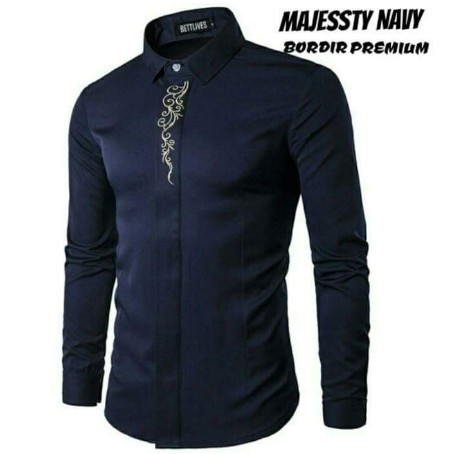BAJU KEMEJA SLIMFIT LENGAN PANJANG PENDEK PRIA LAKI COWOK SIZE M L XL XXL Kerja kantor pesta polos