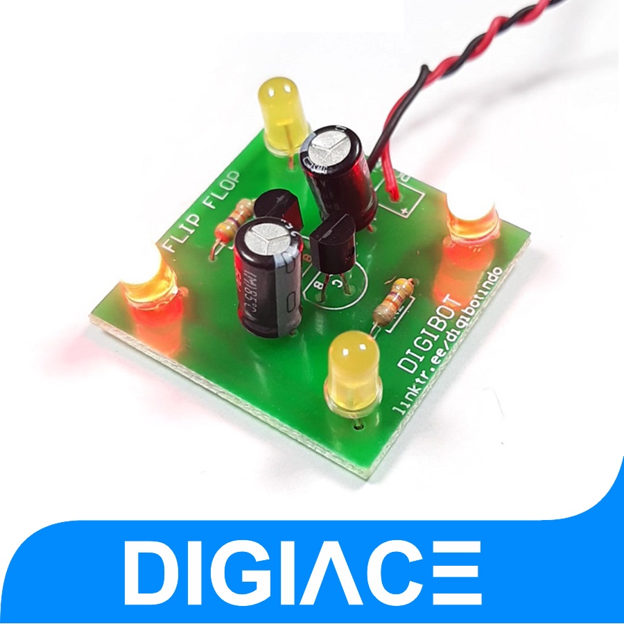 Kit PCB lampu flip flop - LED simple flash light kit production DIY
