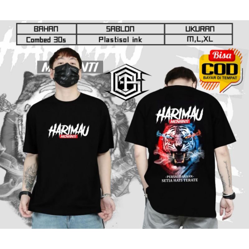 KAOS HARIMAU MENANTI PSHT // KAOS SABLON HARIMAU MENANTI // KAOS SABLON PLASTISOL // KAOS DISTRO PSH