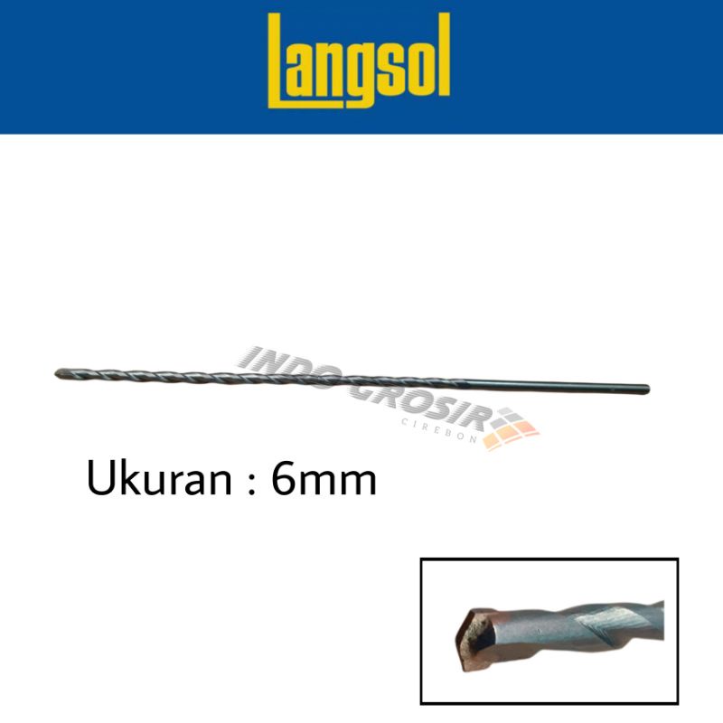 LANGSOL Long Masonry Drill 6 × 300mm Mata Bor Beton 6 Mm