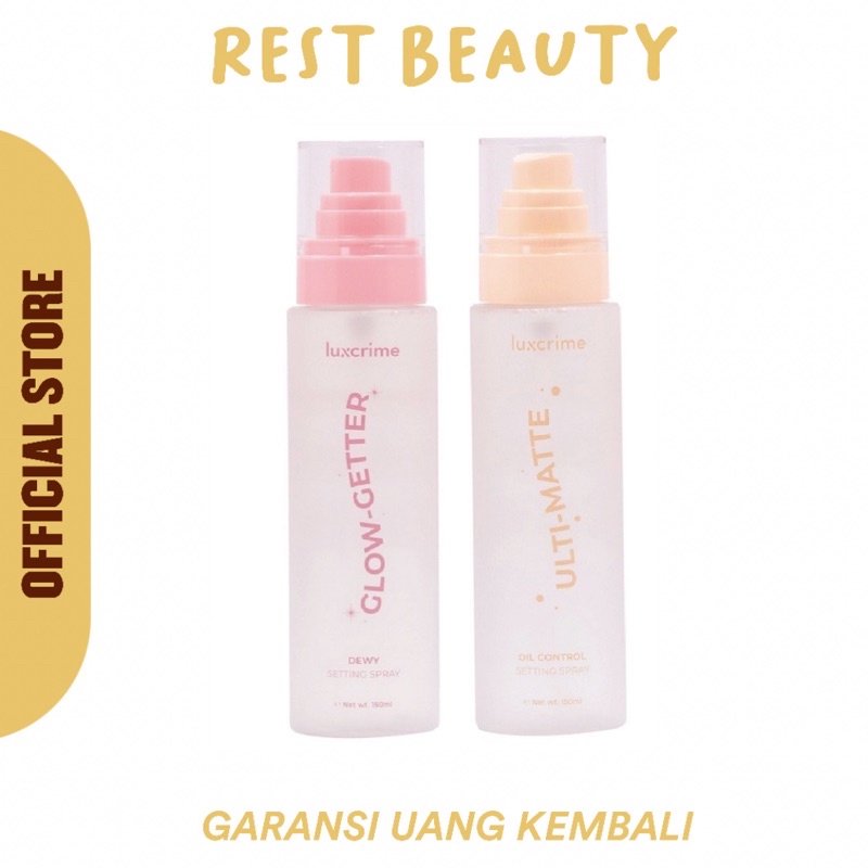 RESTBEAUTY - Luxcrime Stay Last Setting Spray Ulti-Matte Oil Control Setting Spray BPOM ll Luxcrime Setting Spray Glow Getter Dewy BPOM