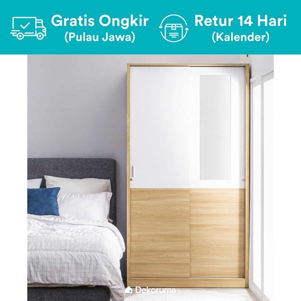 Dekoruma Sano Lemari  Pakaian 2 Pintu Sliding  Door  