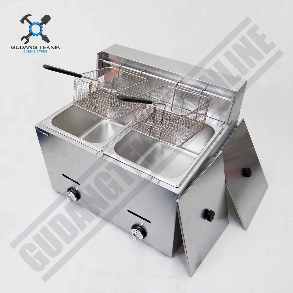 Penggorengan Kentang Gas Deep Fryer Maestro MT G72 Stainless Steel 2 Tungku