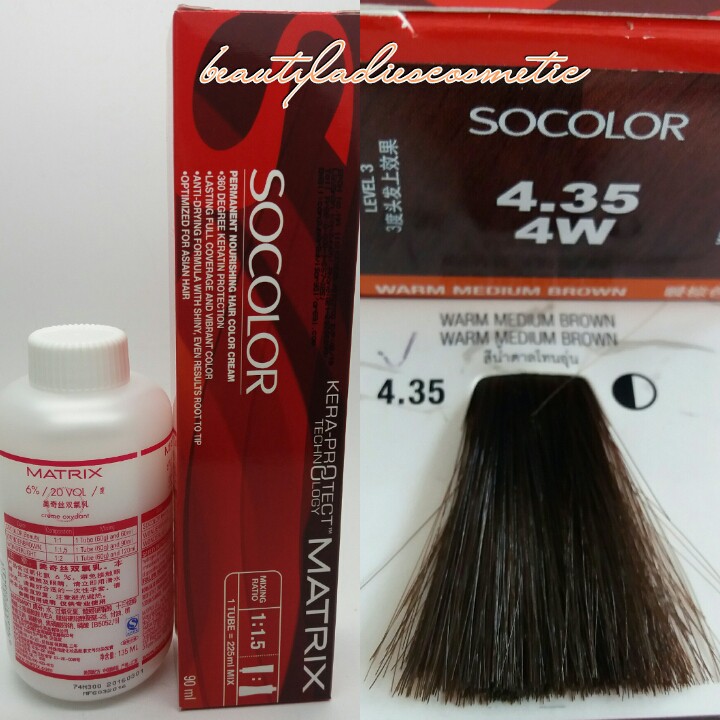 MATRIX SOCOLOR 4.35 WARM MEDIUM BROWN 90 ML LEVEL-4