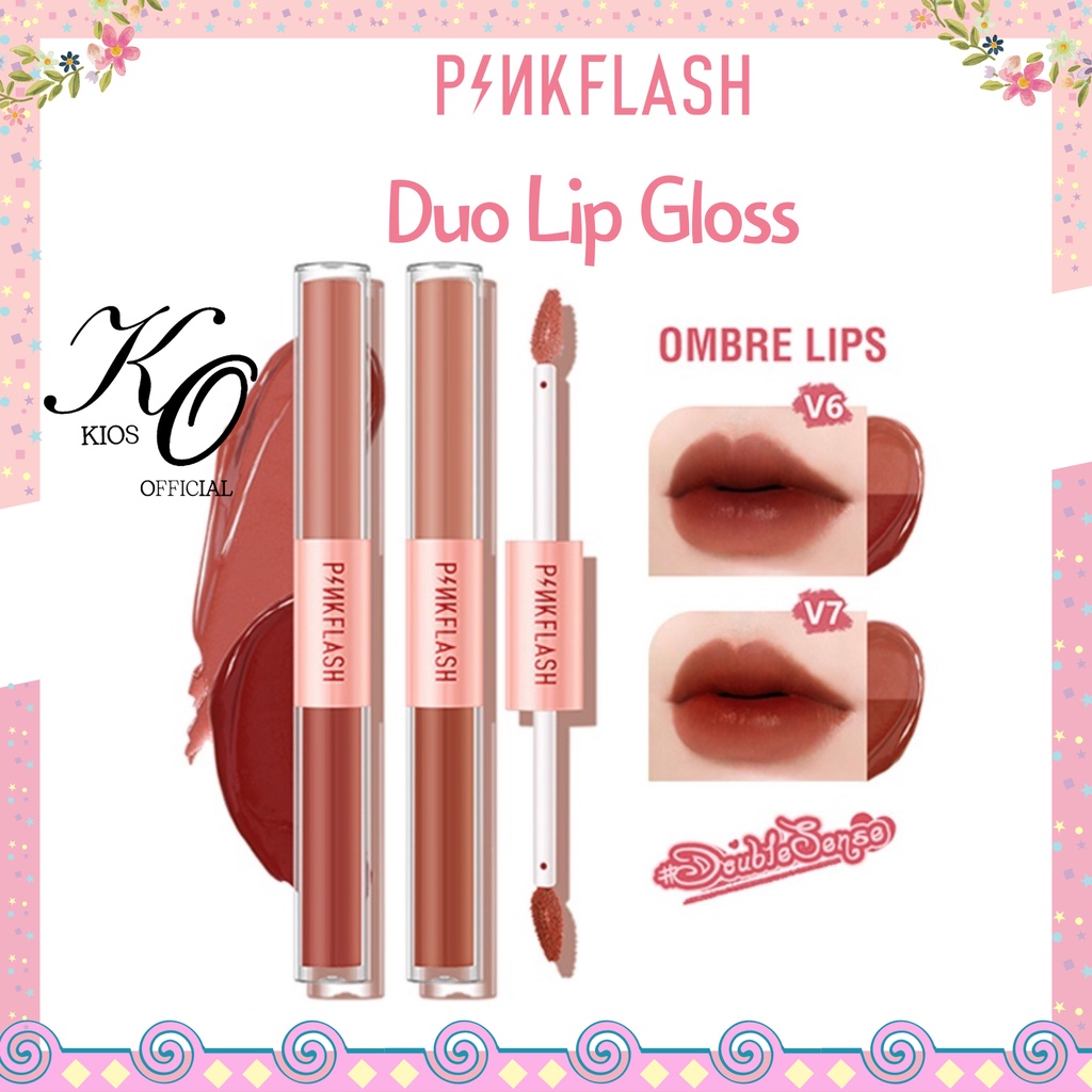 Pinkflash Duo Lip Gloss Double Sense 2 In 1 Dual Ended Lipstick Ombrelips Matte