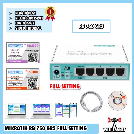 Mikrotik RB750Gr3 plus Setting untuk usaha RT RW NET atau WARNET