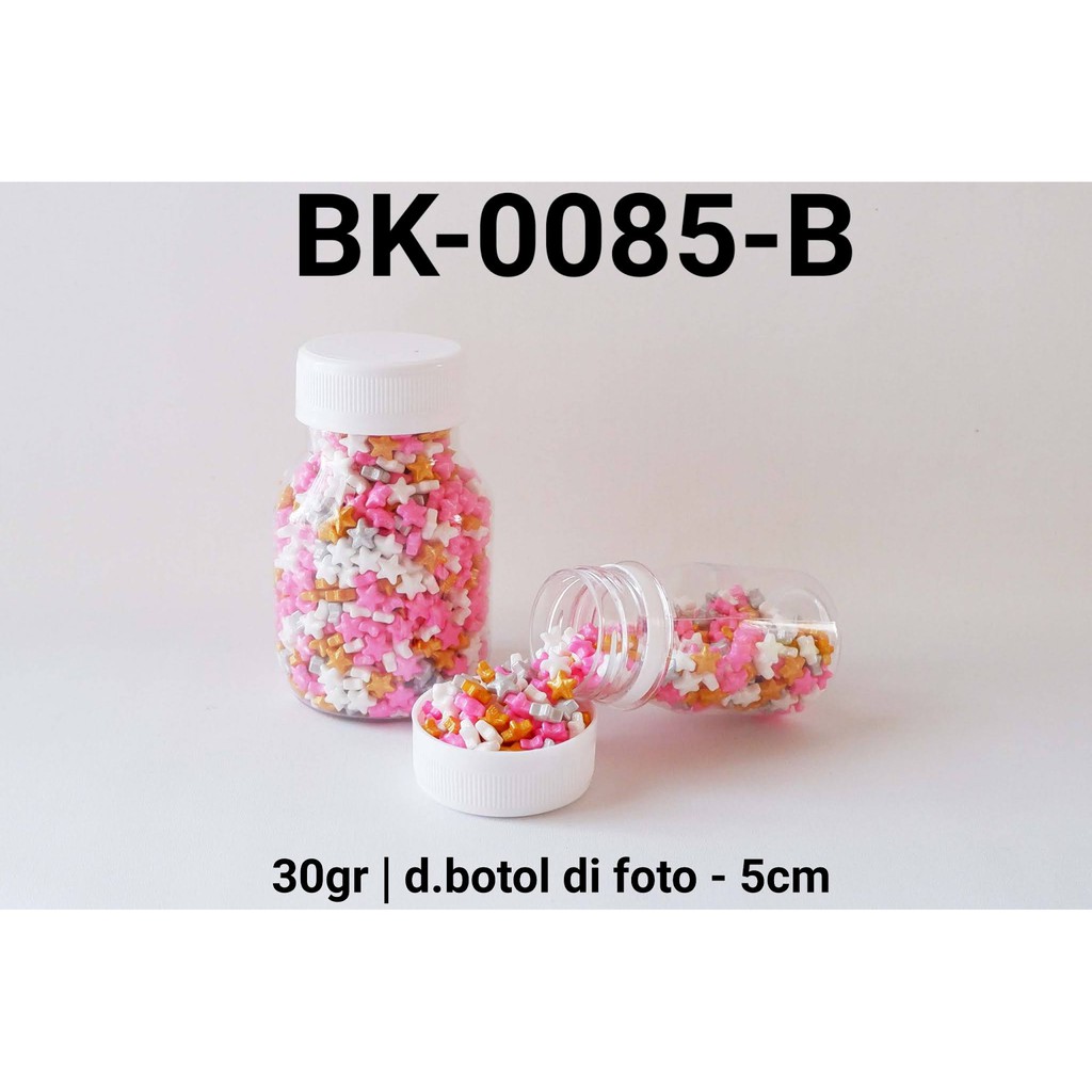 Jual BK0085B Sprinkles sprinkle sprinkel bintang pink orange 30gr