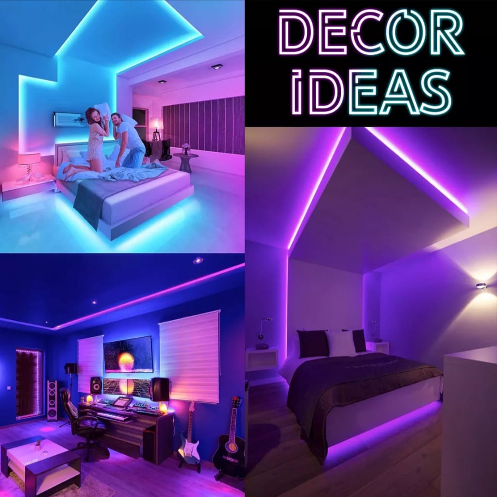 Paket Lampu Led Strip Selang 10 Meter Lengkap Remot dan Adapter Ada Double Tip Tinggal Tempel di Dinding Banyak Warna RGB Bisa Warna Warni Juga Satu Warna Kelap Kelip Nyala Terus