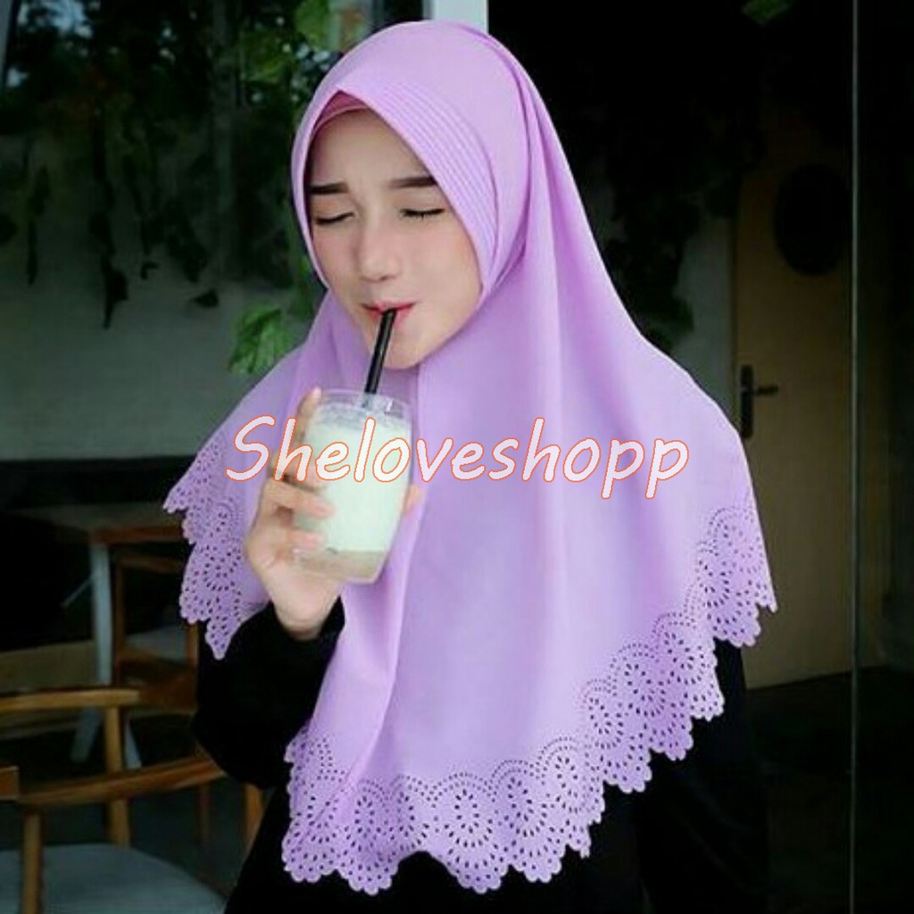 KHIMAR PET LASER HANNA CUTTING POND JEGLOK HIJAB SIMPEL ANTEM REMPEL KRIWIL RENDA MURAH GROSIR ECER