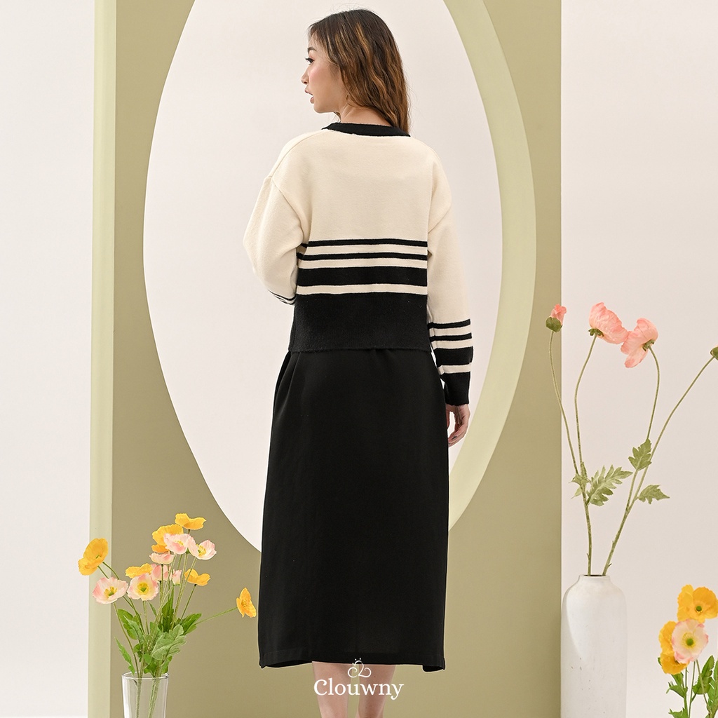 CLOUWNY - Outer Rajut Wanita Sade Button Cardigan Premium Knitt Busui Friendly-5