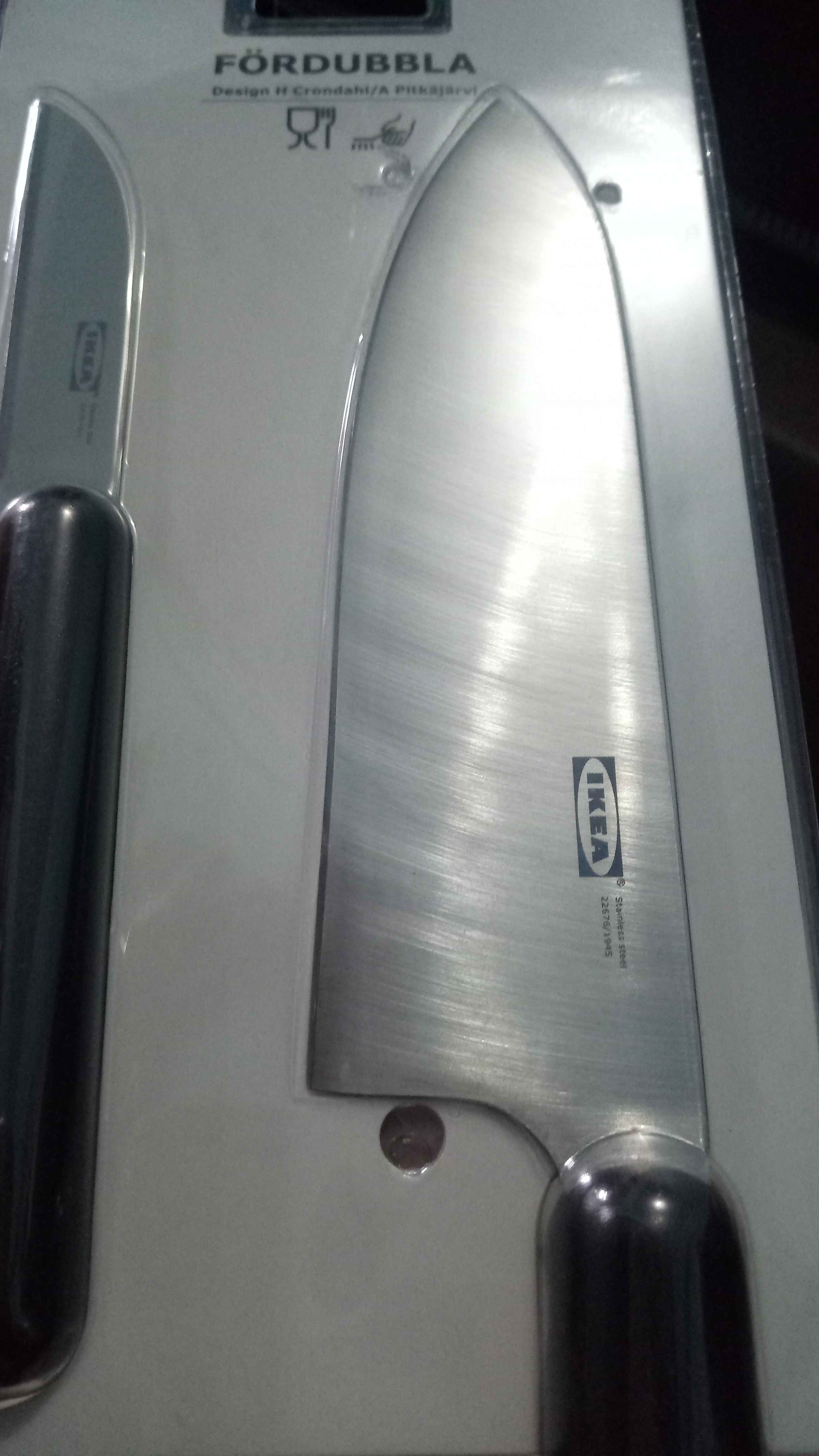 Paling Laku Ikea Fordubbla Set 2 Bilah Pisau Dapur Sangat Tajam Hitam