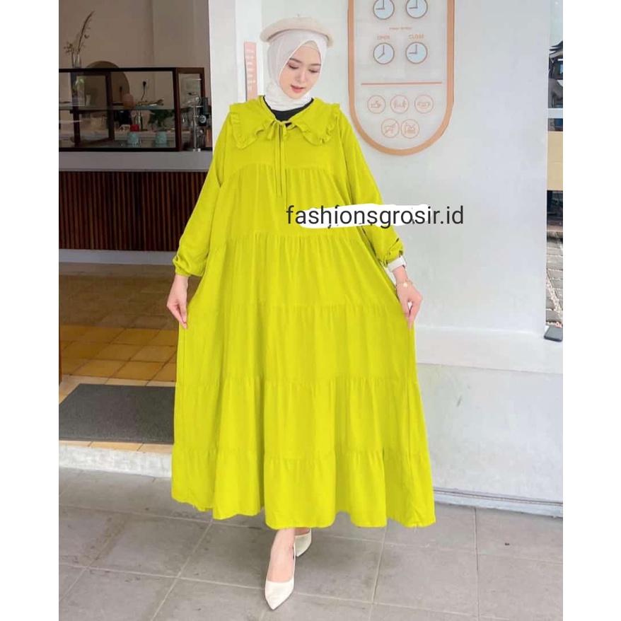 VIRAL MIDI DRES CRINCLE CRINKLE AIRFLOW PREMIUM URAGIRI RAYON VISCOSE