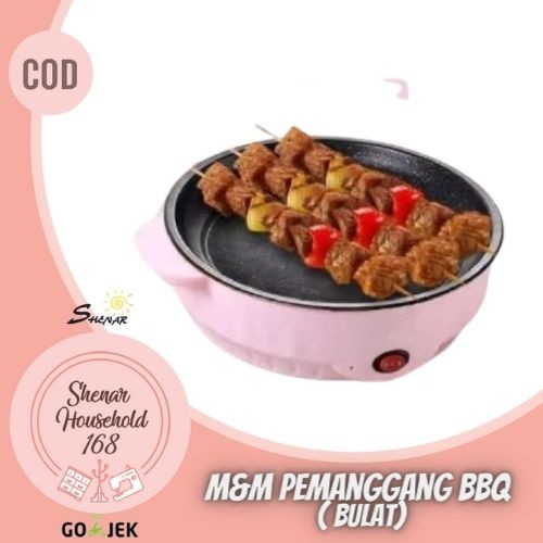 TERBARU KOREAN PAN ALAT PEMANGGANG LISTRIK GRILL BULAT BBQ PANCI GORENG JUMBO SOSIS ROTI MIE ,SHENAR