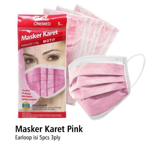 Masker karet 3ply isi 5pcs OneMed OJB