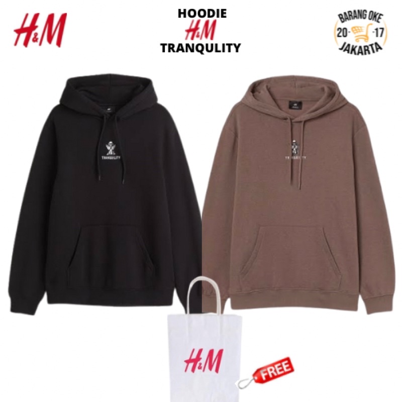 COD 9.9 Hoodie Sweater HnM Pria wanita Tranquility Hitam Coklat Jaket Unisex H&amp;M Cowok Cewek Full Tag