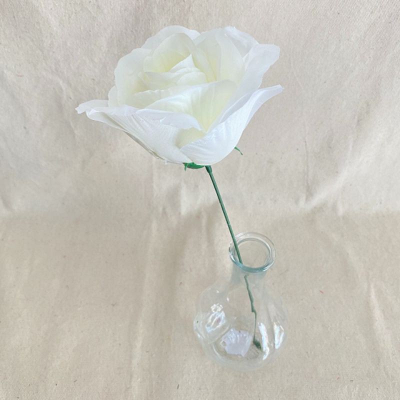 Bunga Artificial Rose Italy X1 (satuan) Bunga Artificial/Bunga Plastik/Bunga Dekorasi/Pernikahan-Broken white