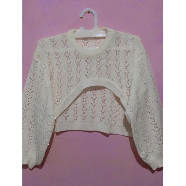 NEW!!! OUTER RAJUT YURA BALON CROP TOP OVERSIZE