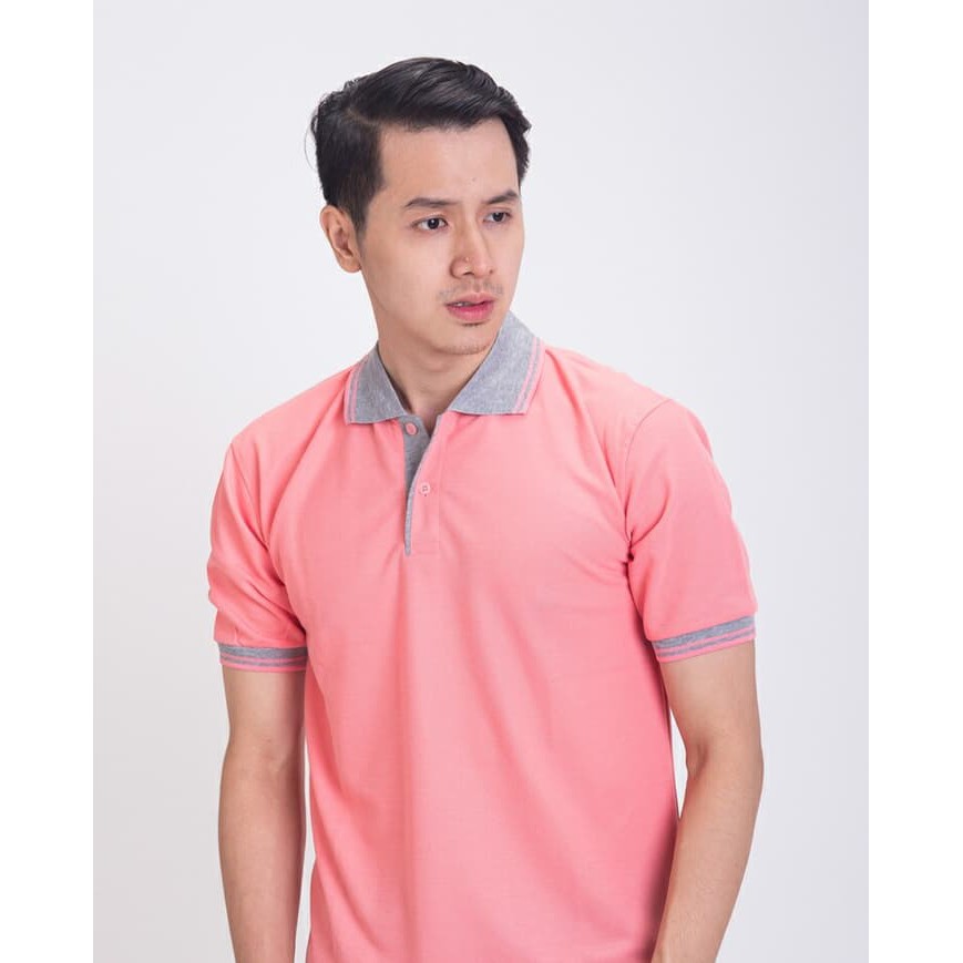 BAJU KAOS KERAH POLO SHIRT PRIA PINK