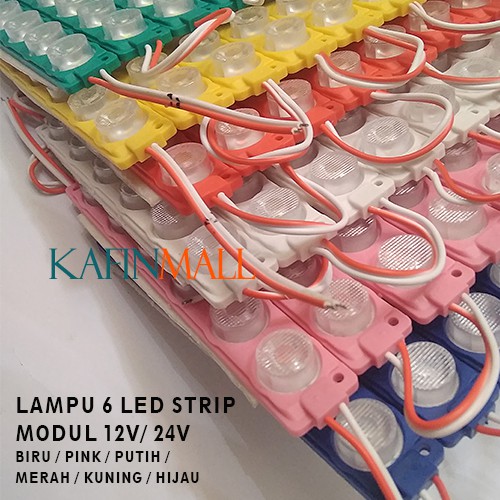 LAMPU LED MODUL 1PCS 6 MATA BESAR DC 12V / 24V VARIASI LAMPU MOBIL MOTOR MODULE