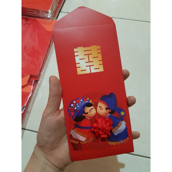 

Kertas angpao panjang bunga timbul